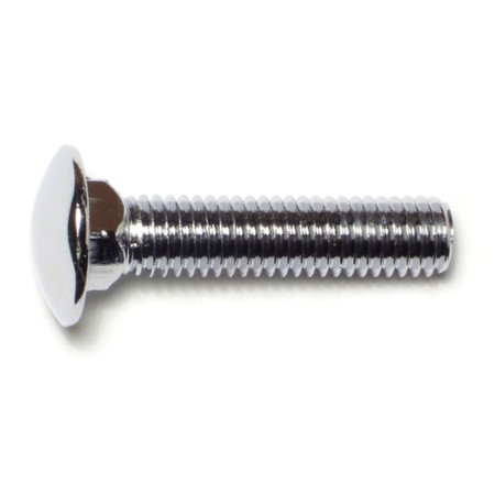 7/16""-14 x 2"" Chrome Plated Grade 5 Steel Coarse Thread Carriage Head Bumper Bolts 5PK -  MIDWEST FASTENER, 74151